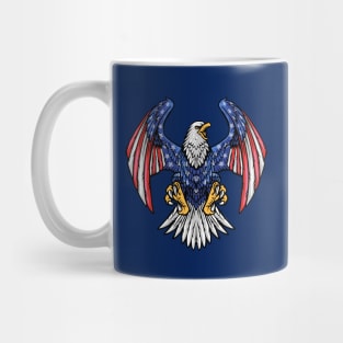 The Majestic Bald Eagle Soaring in American Pride Mug